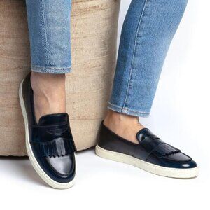 VINCE TANGERINE 10 CORDOVAN NAVY SKATE, SIZE 37.5